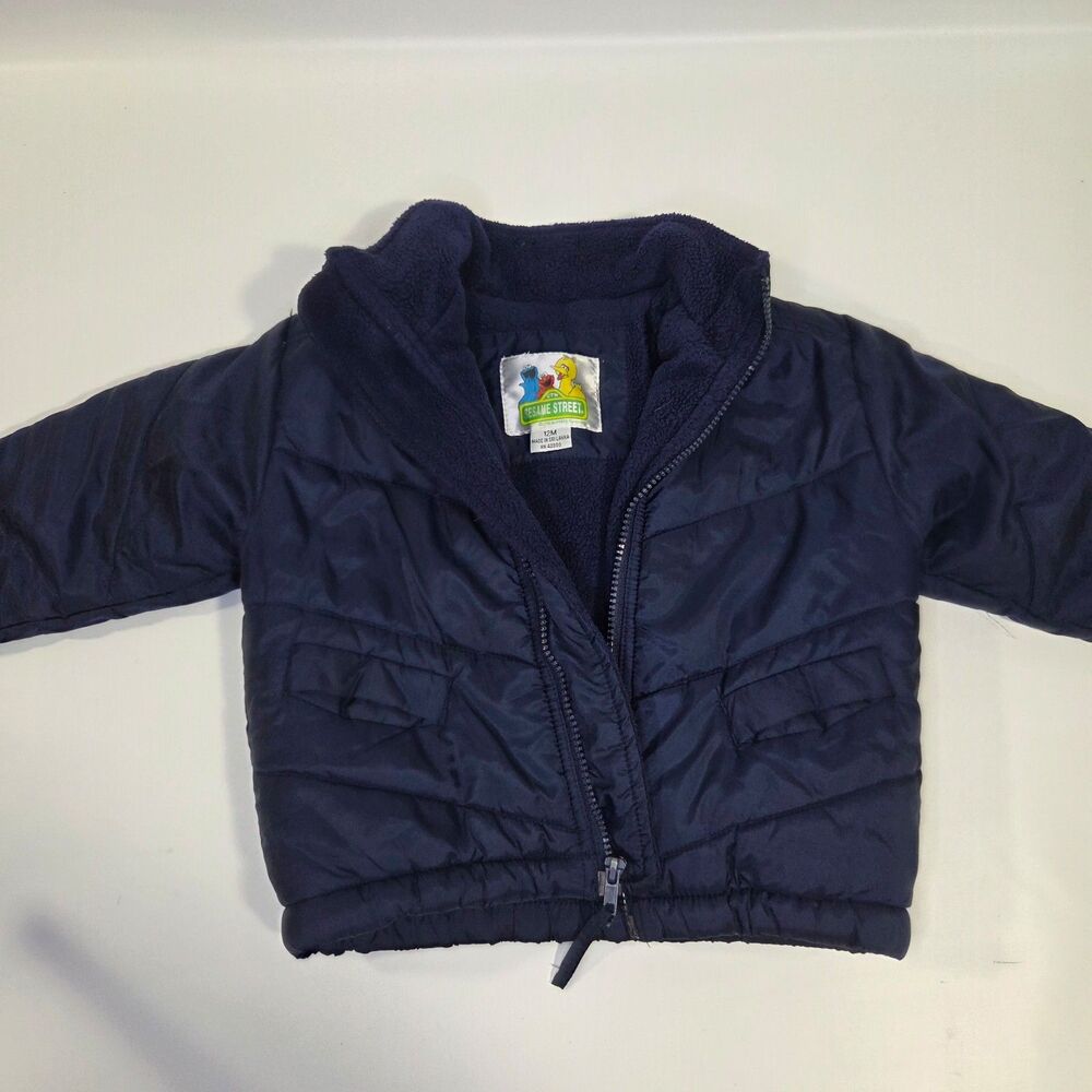 Vintage Sesame Street Toddler Jacket 12M Dark Blue Winter Coat